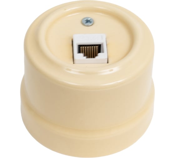 Компьютерная розетка Мезонинъ rj45, цвет - слоновая кость, серия "аврора", тм GE70342-02