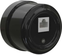 Компьютерная розетка Мезонинъ rj45, цвет - черный, серия "аврора", тм GE70342-05