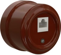 Компьютерная розетка Мезонинъ rj45, цвет - коричневый, серия "аврора", тм GE70342-04