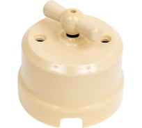 Поворотный выключатель Мезонинъ ретро фарфоровый перекрестный, цвет - слоновая кость, серия "аврора" тм GE70406-02