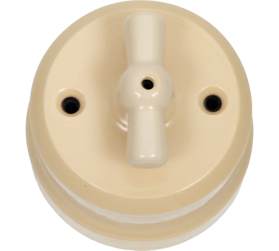 Поворотный выключатель Мезонинъ фарфоровый на четыре положения (2-х клавишный), цвет - слоновая кость, серия "аврора", тм GE70403-02 1