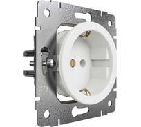 Розетка Мезонинъ с заземляющим контактом для скрытой установки, цвет - белый, серии лахта/ лахта сенатъ GE35301-01