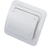 Одноместная розетка UNIVersal с крышкой серия Валери с заземлением, скрытой установки, 16А, 220В, белая еврослот В0029