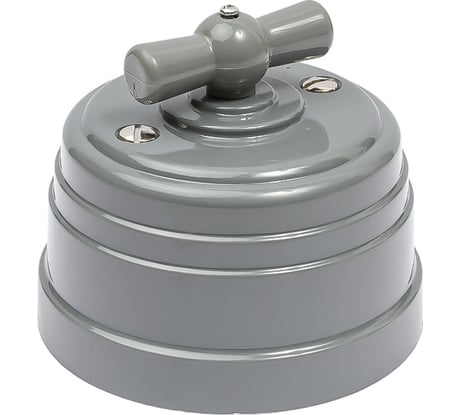 Проходной выключатель Мезонинъ ретро пластиковый 2 положения, цвет - серый GE30404-07