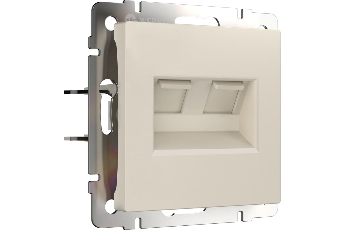 Двойная ethernet розетка rj-45 WERKEL (айвори матовый) a062429 ...
