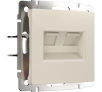 Двойная ethernet розетка rj-45 WERKEL (айвори матовый) a062429