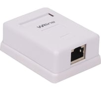Одинарная экранированная компьютерная розетка WRline WR-WS-8P8C-C5E-SH-1 RJ-45, категория 5e внешняя, Dual IDC, цвет белый 505217