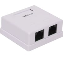 Двойная неэкранированная компьютерная розетка WRline  WR-WS-8P8C-C5E-2 RJ-45, категория 5e внешняя, Dual IDC, цвет белый 505216