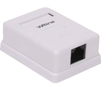 Одинарная неэкранированная компьютерная розетка WRline  WR-WS-8P8C-C5E-1 RJ-45, категория 5e, внешняя, Dual IDC, цвет белый 505215