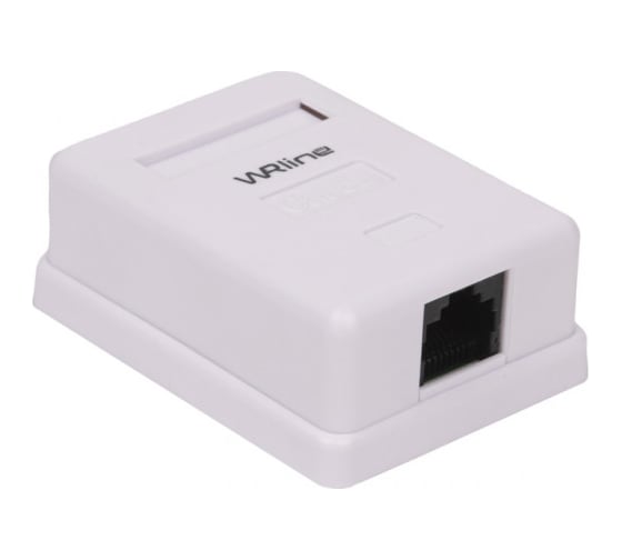 Одинарная неэкранированная компьютерная розетка WRline  WR-WS-8P8C-C5E-1 RJ-45, категория 5e, внешняя, Dual IDC, цвет белый 505215