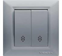 Проходной двухклавишный переключатель Vesta Electric Roma Silver FVK010116SRM