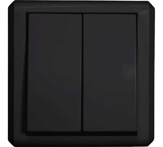 Двухклавишный выключатель Vesta Electric Mega Black FVK030202CMT