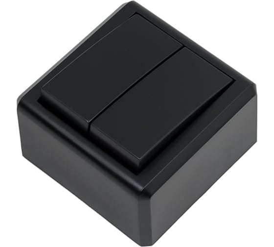 Двухклавишный выключатель Vesta Electric Mega Black FVK030202CMT