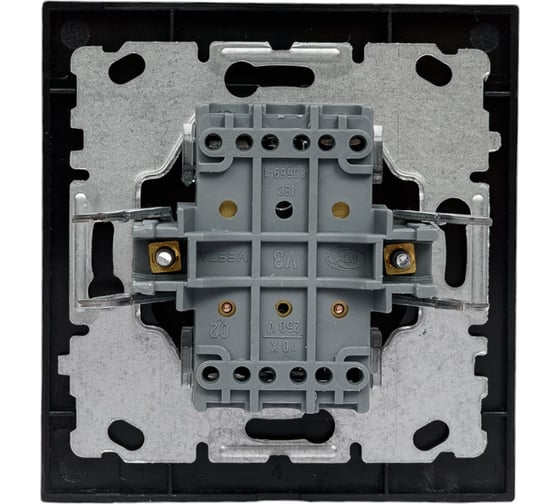 Двухклавишный выключатель Vesta Electric Exclusive Black FVK050120CHR