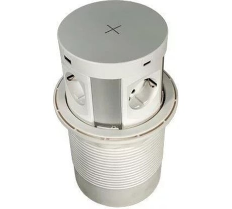 Выдвижная розетка Inrior выдвижной блок розеток встраиваемый розеточный блок 4 EURO розетки, 2 USB A, 2 USB C и беспроводная зарядка MAC-02-10