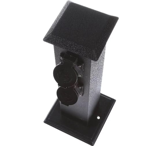 Розетка для улицы Inrior уличная розетка, влагозащитная ip44, на 4 euro розетки, черная SIMPLE-04-20