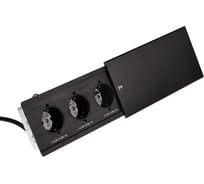 Встраиваемая врезная розетка Inrior розетка в стол, удлинитель, на 3 euro розетки, черный ST-01-20