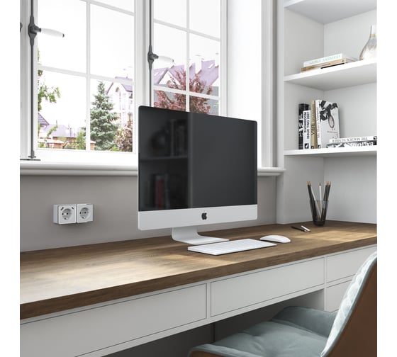 Розетка WERKEL с заземлением, шторками и usb тип a+c gallant (белый) W5071701