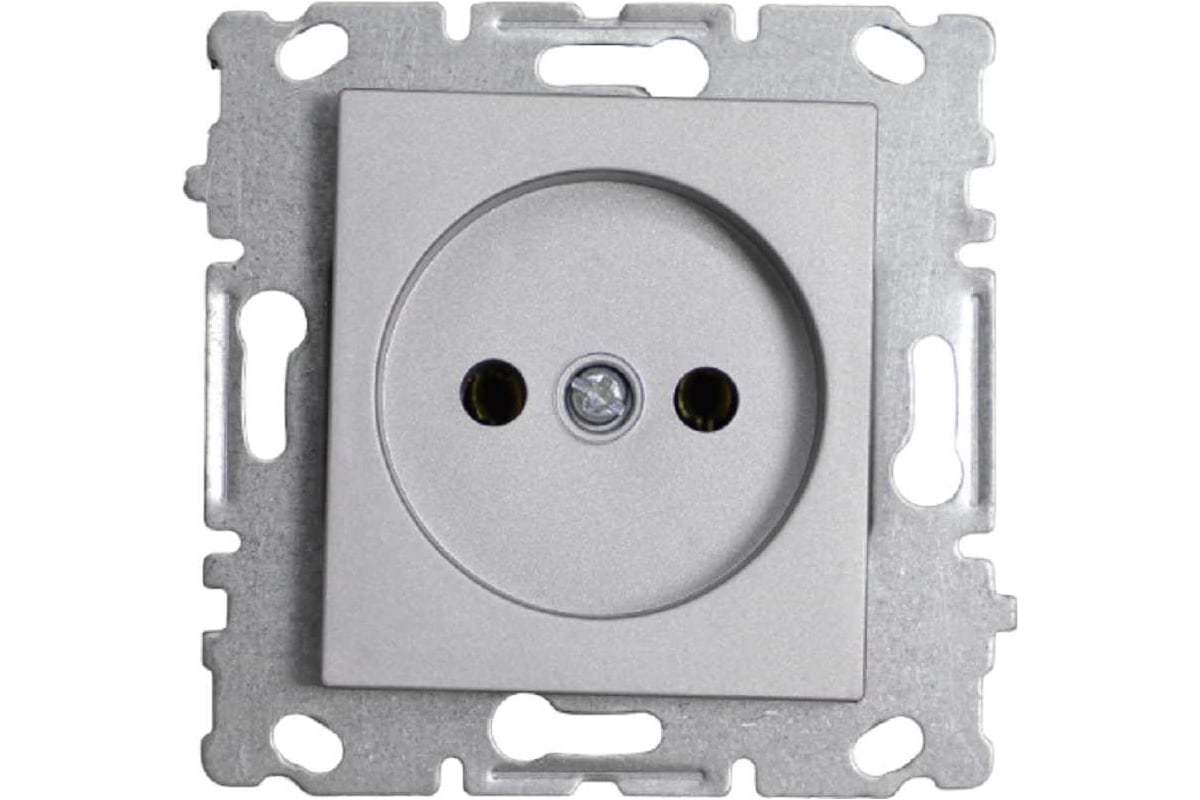 Одинарная розетка vesta Electric silver без заземления без рамки frz00010109srm