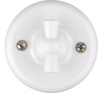 Поворотный выключатель TDM ELECTRIC проходной с ручкой (бантик) 10А белый «Виви» SQ1820-1005