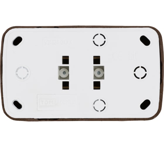 Розетка TDM ELECTRIC двойная 2П открытой установки IP20 10А, венге "Дача" Народная SQ1824-0029