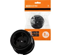 Розетка TDM ELECTRIC 2П+З 16А 250В черная «Виви» SQ1820-1212
