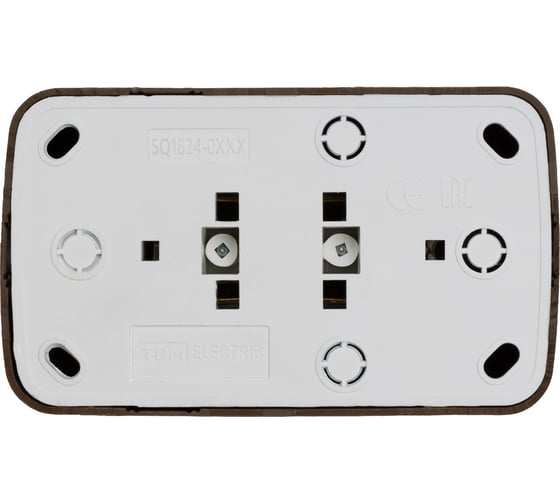 Розетка TDM ELECTRIC двойная 2П+3 открытой установки IP20 16А, венге "Дача" Народная SQ1824-0030