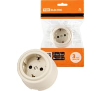 Розетка TDM ELECTRIC 2П+З 16А 250В сл. кость «Виви» SQ1820-1317