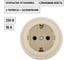 Розетка TDM ELECTRIC 2П+З 16А 250В сл. кость «Виви» SQ1820-1317 1