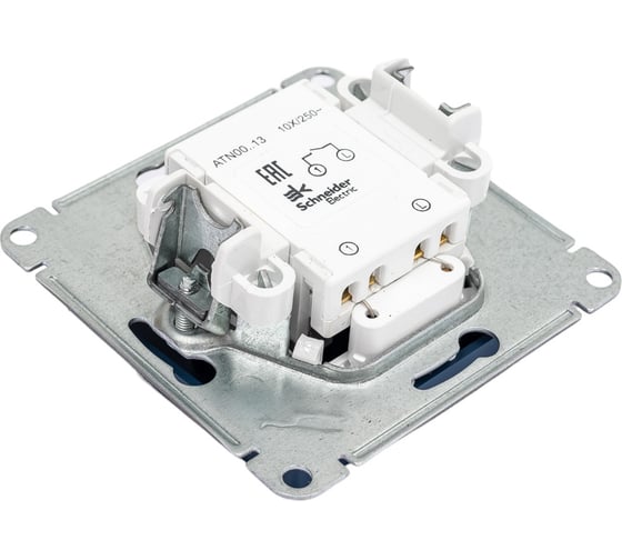 1-клавишный выключатель Systeme Electric Atlasdesign аквамарин с подсветкой сх.6а 10ах ATN001113
