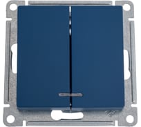 2-клавишный выключатель Systeme Electric Atlasdesign аквамарин с подсветкой, сх.5а, 10ах ATN001153