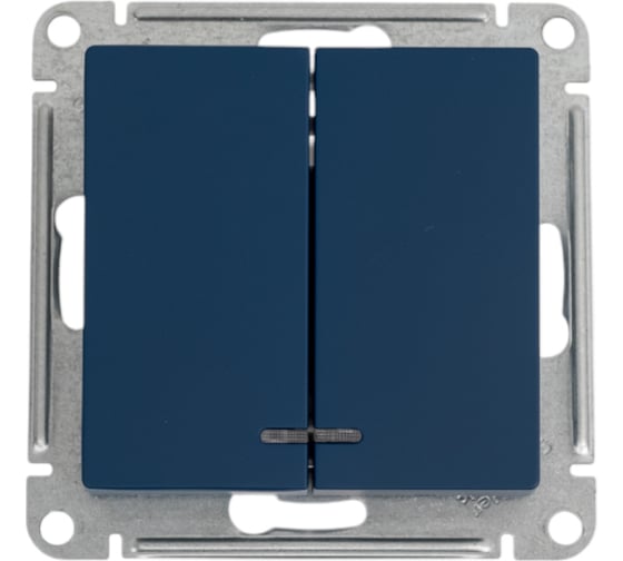 2-клавишный выключатель Systeme Electric Atlasdesign аквамарин с подсветкой, сх.5а, 10ах ATN001153