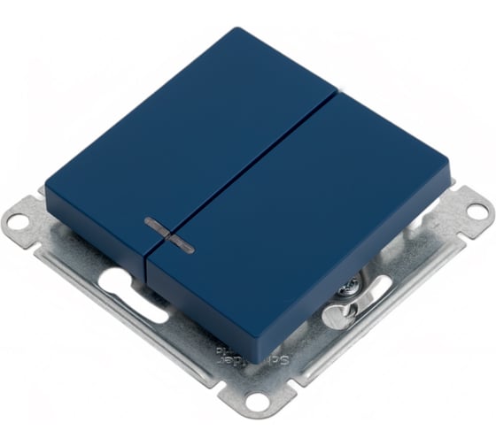 2-клавишный выключатель Systeme Electric Atlasdesign аквамарин с подсветкой, сх.5а, 10ах ATN001153