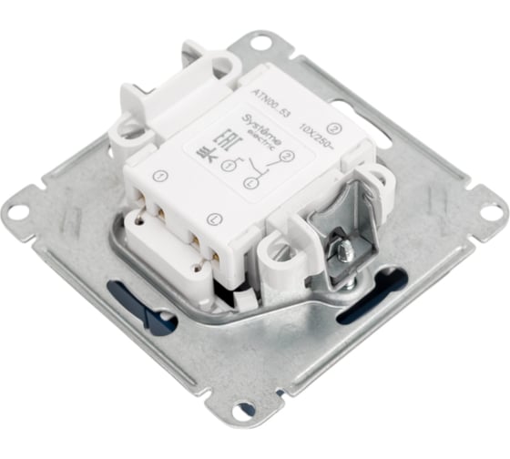 2-клавишный выключатель Systeme Electric Atlasdesign аквамарин с подсветкой, сх.5а, 10ах ATN001153