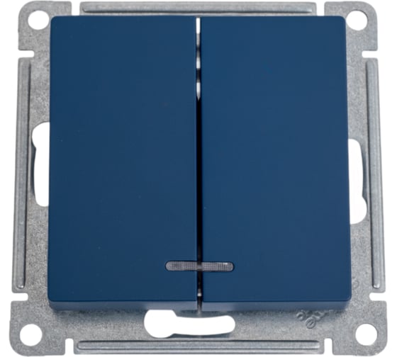 2-клавишный выключатель Systeme Electric Atlasdesign аквамарин с подсветкой, сх.5а, 10ах ATN001153 1