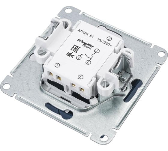 2-клавишный выключатель Systeme Electric Atlasdesign аквамарин сх.1, 10ах ATN001151