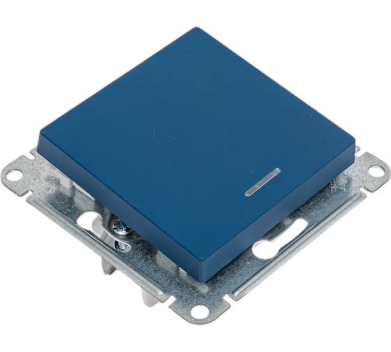 1-клавишный переключатель Systeme Electric Atlasdesign аквамарин с подсветкой, сх.6а, 10ах ATN001163 1