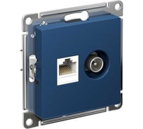 Розетка tv+rj45 Systeme Electric Atlasdesign аквамарин кат.5e ATN001189