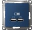 2-местная розетка usb Systeme Electric Atlasdesign аквамарин, 5в, 2,1 а ATN001133 2