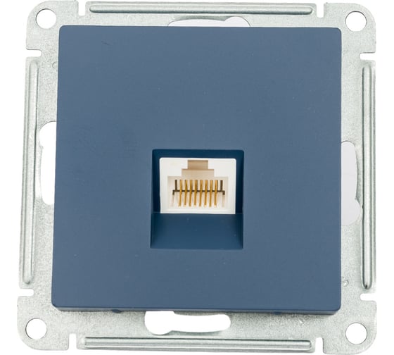 Компьютерная розетка Systeme Electric Atlasdesign аквамарин rj45, кат 5е ATN001183