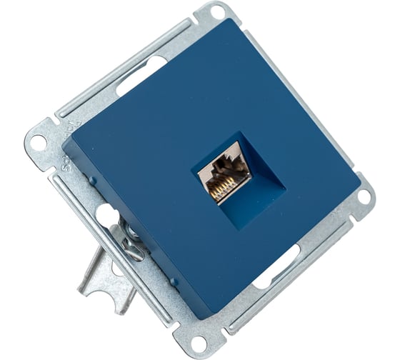 Компьютерная розетка Systeme Electric Atlasdesign аквамарин rj45, кат 6е ATN001186