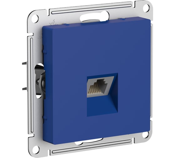 Компьютерная розетка Systeme Electric Atlasdesign аквамарин rj45, кат 6е ATN001186