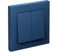 2-клавишный выключатель Systeme Electric Atlasdesign аквамарин. сх.1, 10ах, (в сборе с рамкой) ATN001152