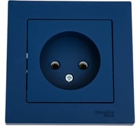 Розетка Systeme Electric Atlasdesign аквамарин без заземления, 16а, (в сборе с рамкой) ATN001140