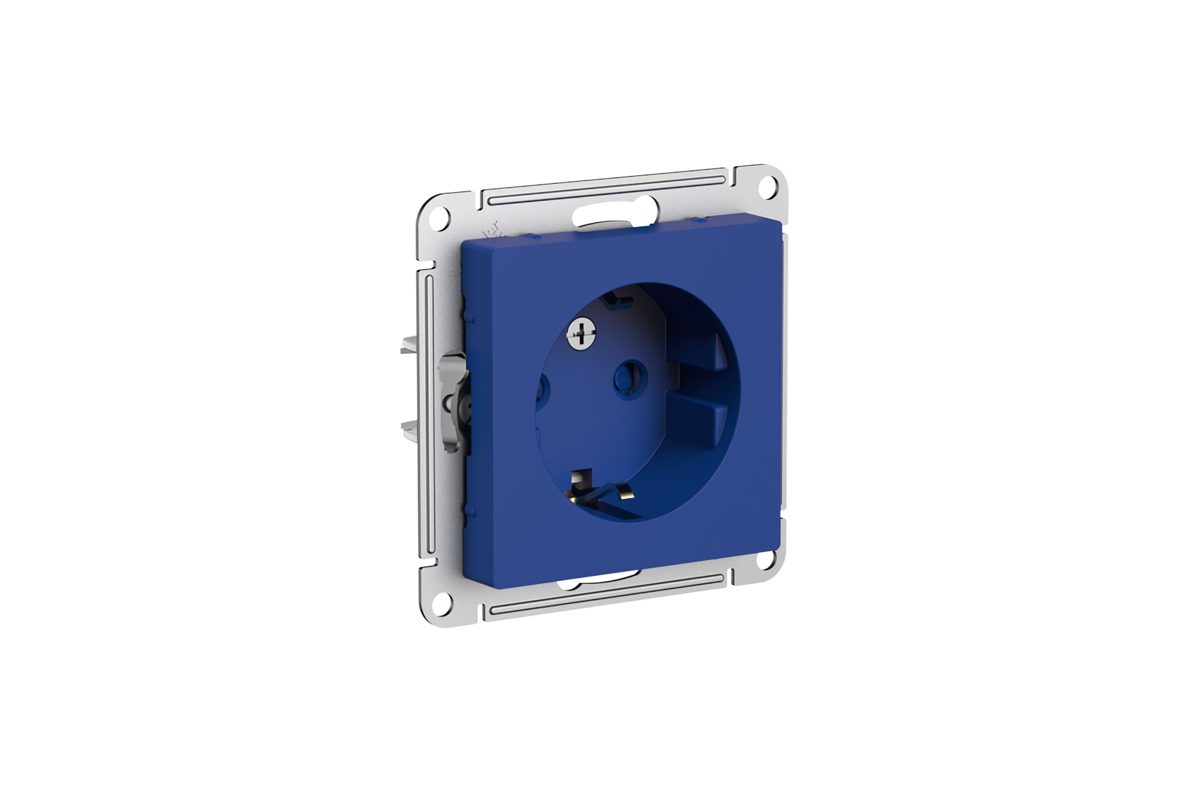 РозеткаSystemeElectricAtlasdesignаквамаринсзаземлениемсошторками,16аATN001145