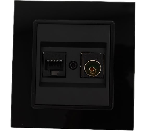 Розетка Vesta Electric Exclusive Black для сетевого кабеля LAN + TV FRZMT040032CHR