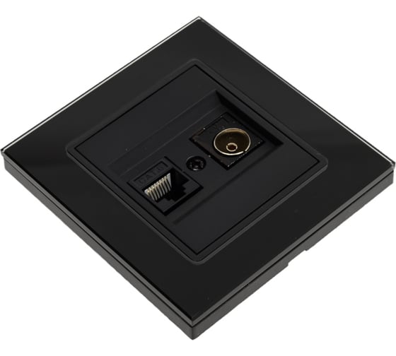Розетка Vesta Electric Exclusive Black для сетевого кабеля LAN + TV FRZMT040032CHR