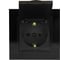 Розетка Metronex Electric Exclusive Black одинарная с заземлением с крышкой FRZMT040007CHR 2