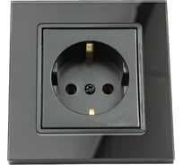 Одинарная розетка Vesta Electric Exclusive Black с заземлением FRZMT040005CHR