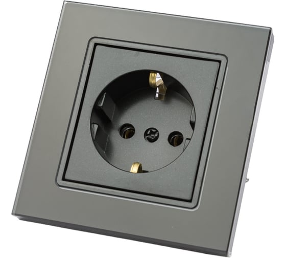 Одинарная розетка Vesta Electric Exclusive Black с заземлением FRZMT040005CHR